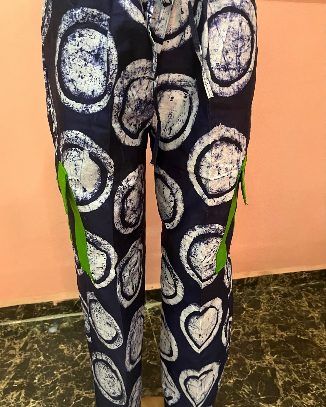 Adire Trousers with Aso Oke Pocket Detailing – Root & Radiance Men’s Collection - Image 2