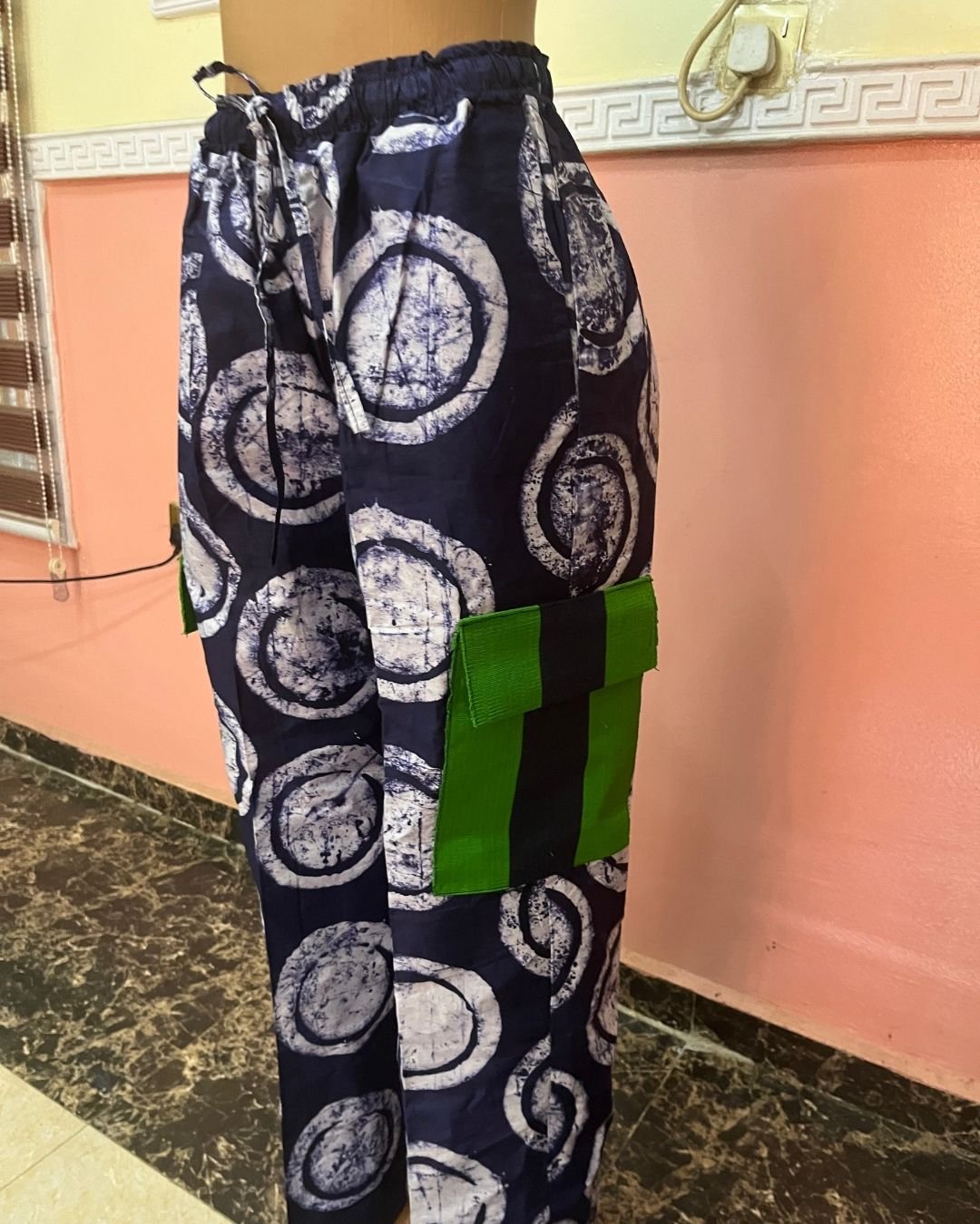 Adire Trousers with Aso Oke Pocket Detailing – Root & Radiance Men’s Collection - Image 4