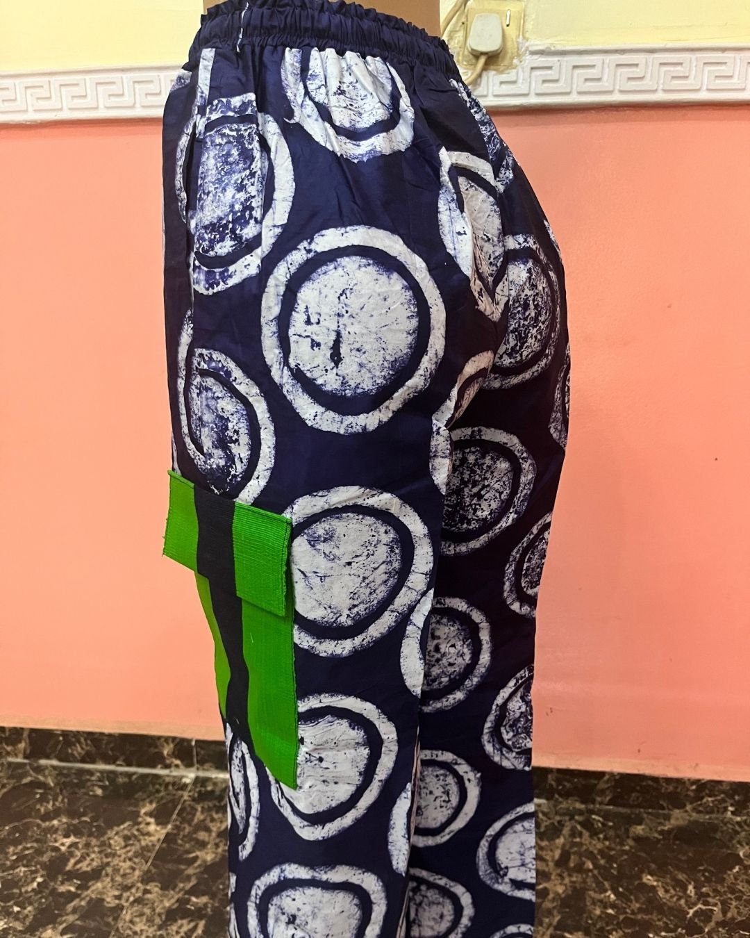 Adire Trousers with Aso Oke Pocket Detailing – Root & Radiance Men’s Collection - Image 5