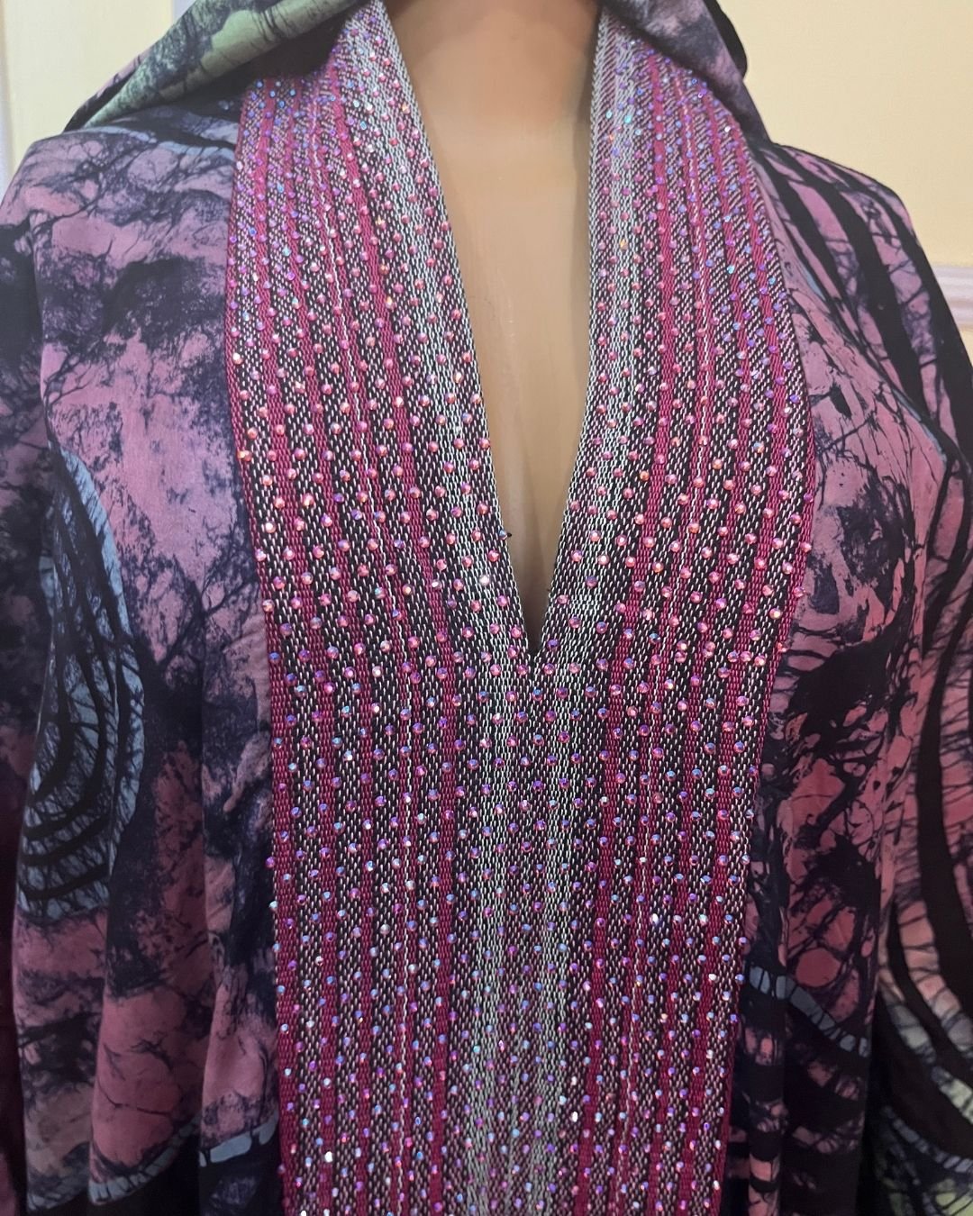 Zuri Heritage Adire & Shimmer Aso-Oke Luxury Kimono - Image 3