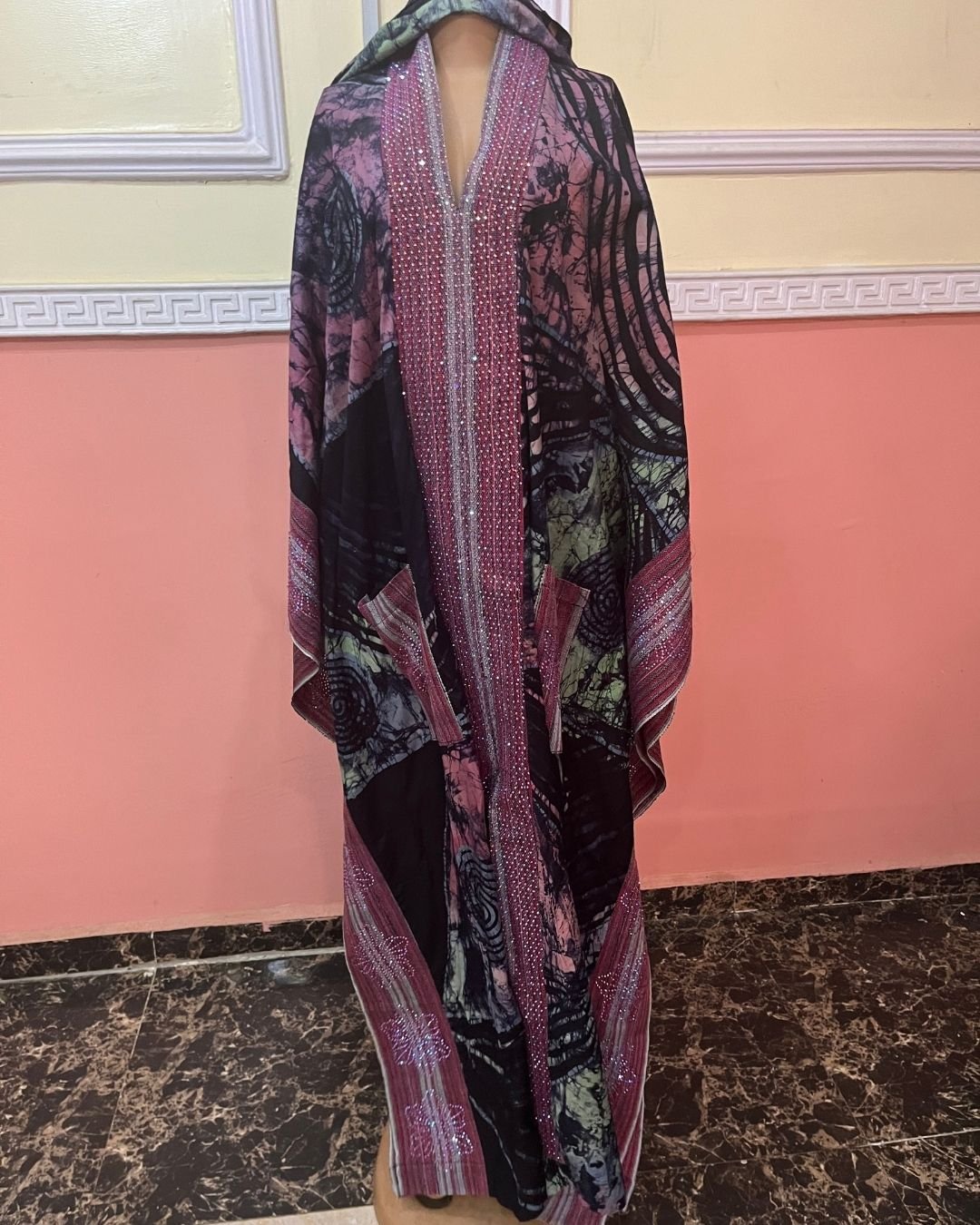 Zuri Heritage Adire & Shimmer Aso-Oke Luxury Kimono - Image 2