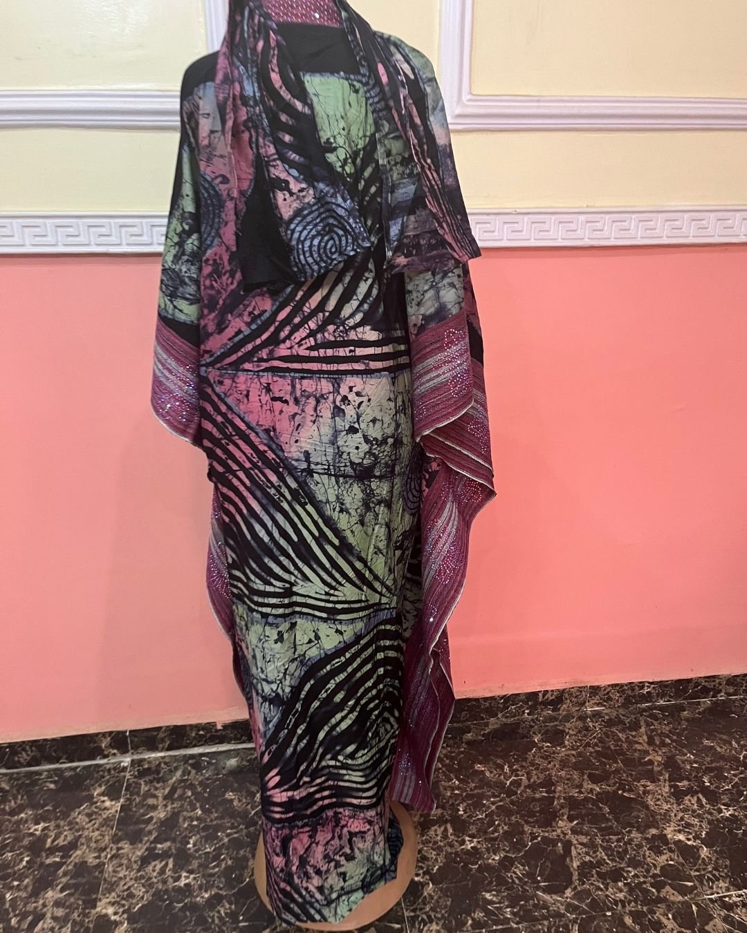 Zuri Heritage Adire & Shimmer Aso-Oke Luxury Kimono - Image 5