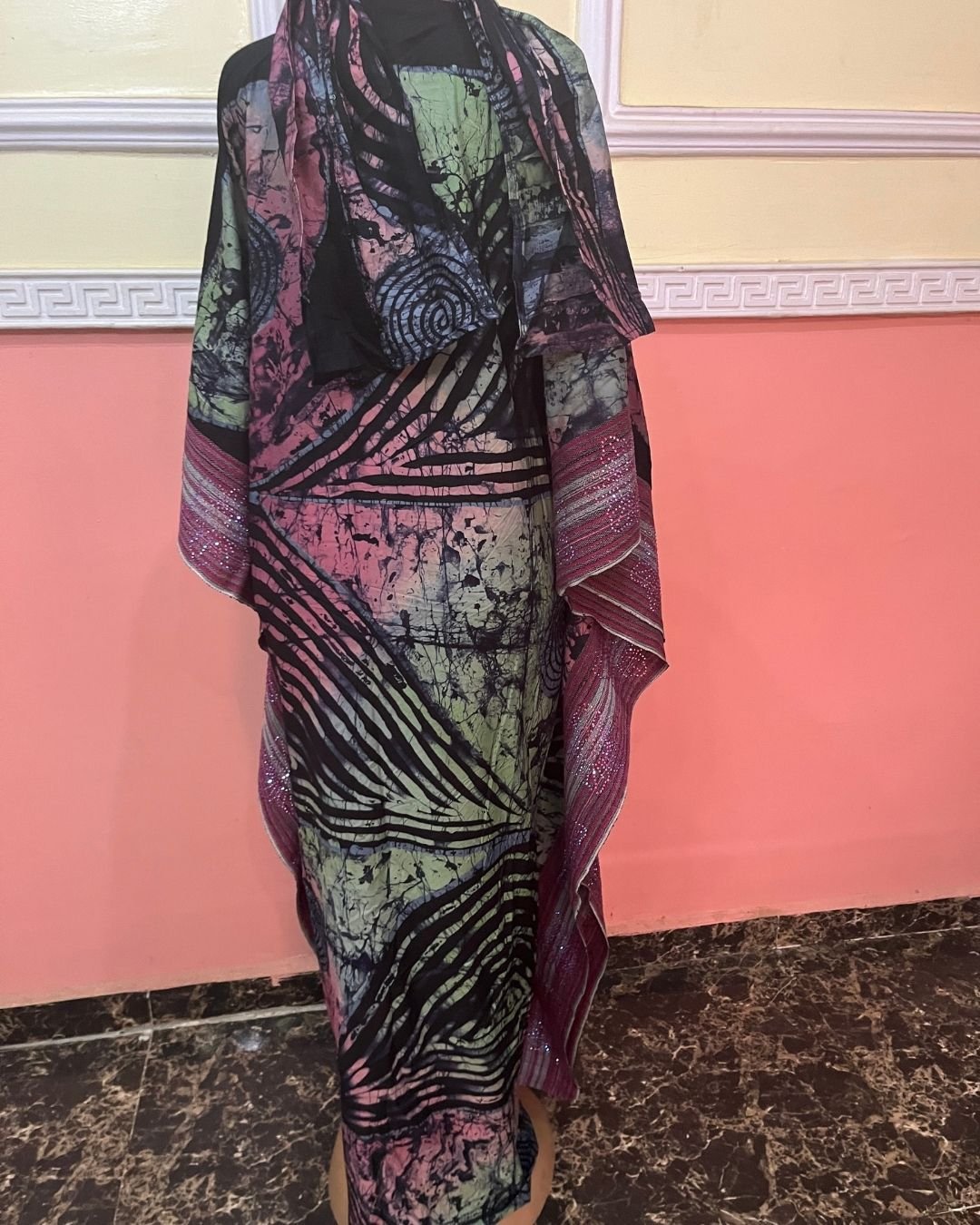 Zuri Heritage Adire & Shimmer Aso-Oke Luxury Kimono - Image 4