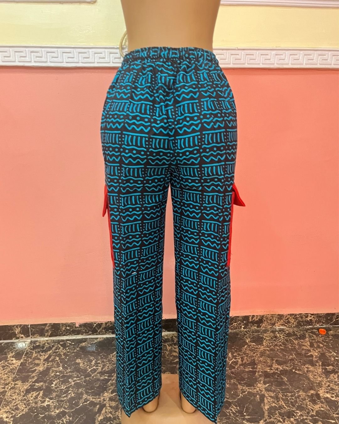 Men’s Ankara Radiant Cargo Pants with Lace Accent - Image 6