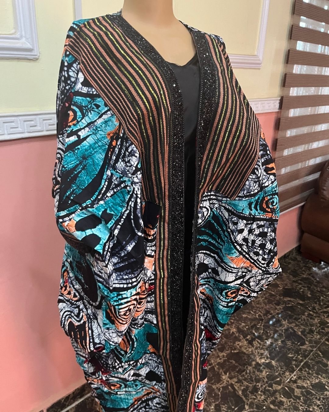 Tinu Adire Aso-Oke Luxe Kimono - Image 3