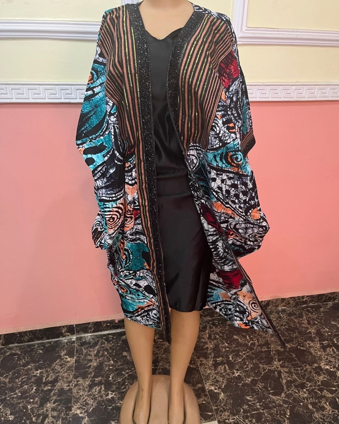 Tinu Adire Aso-Oke Luxe Kimono - Image 2