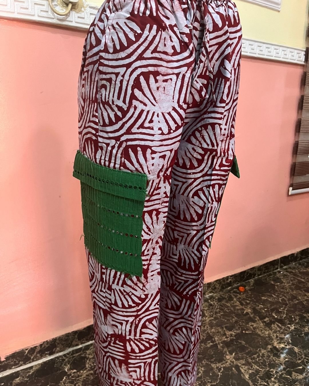 Men’s Adire-Lace Accent Pants - Image 3