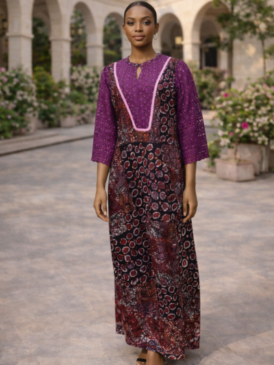 Adunni Bloom Heritage Gown – Purple Luxe Edition