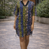Adunni Bloom Short Kaftan – Multicolor Patterned Edition