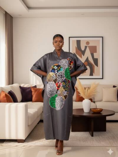 Ebony Mosaic Kaftan Dress