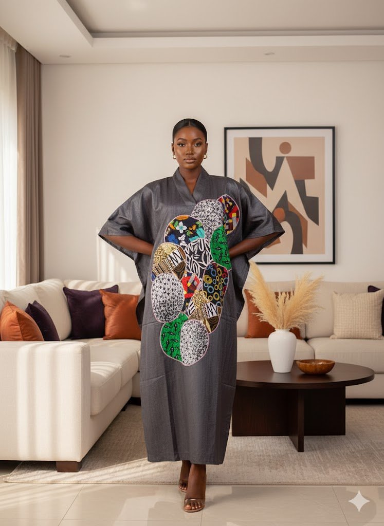 Ebony Mosaic Kaftan Dress