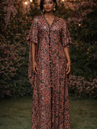 Eniola Luxe Sequin Bloom Kaftan