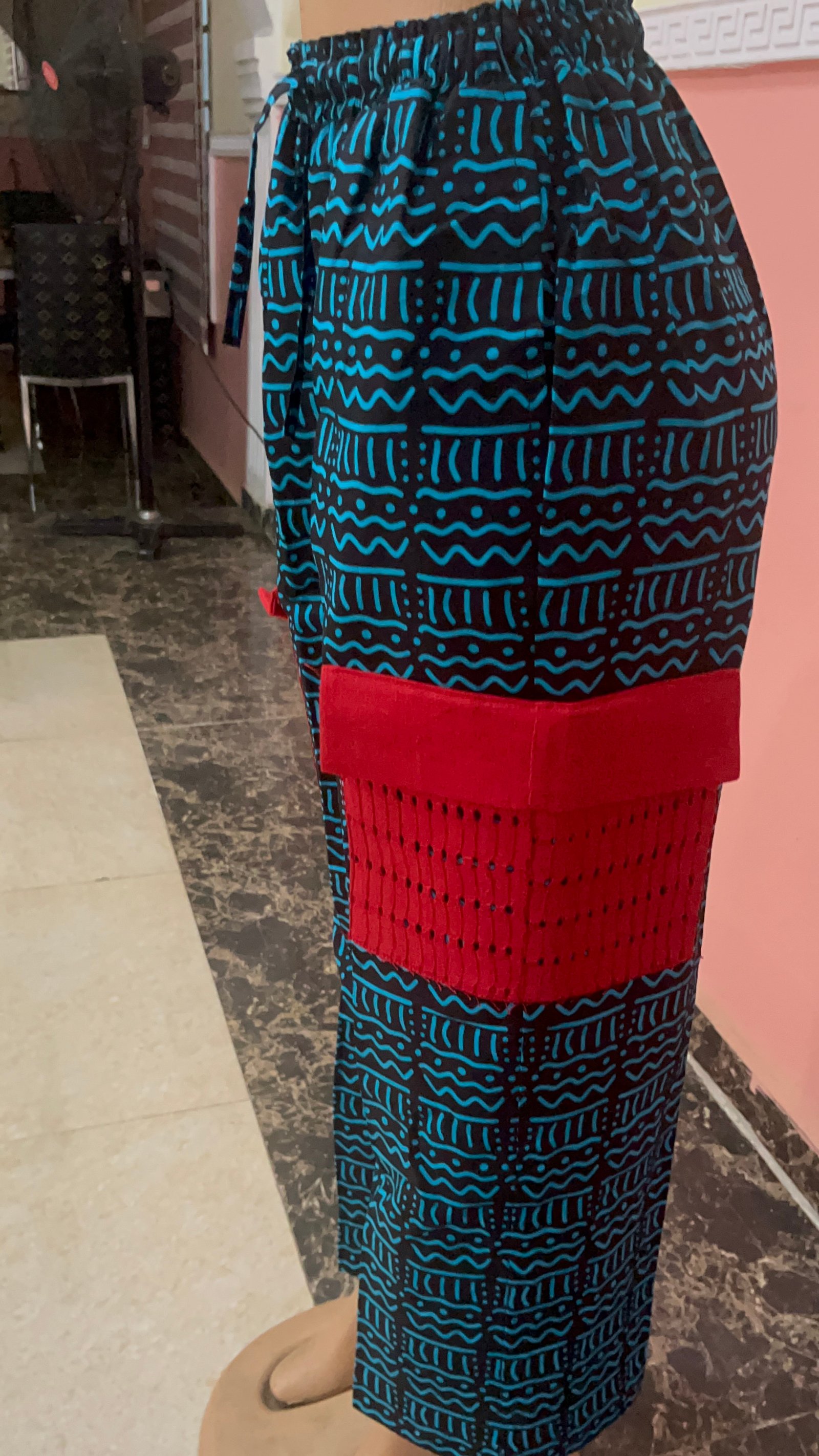 Men’s Ankara Radiant Cargo Pants with Lace Accent - Image 10