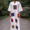 The Zola Radiance Patchwork Maxi Kaftan – White Edition