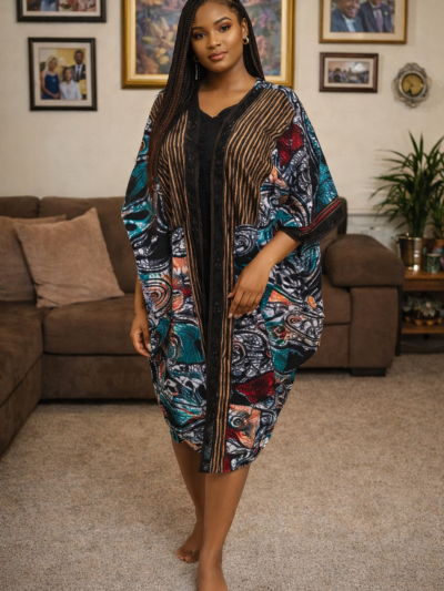 Tinu Adire Aso-Oke Luxe Kimono