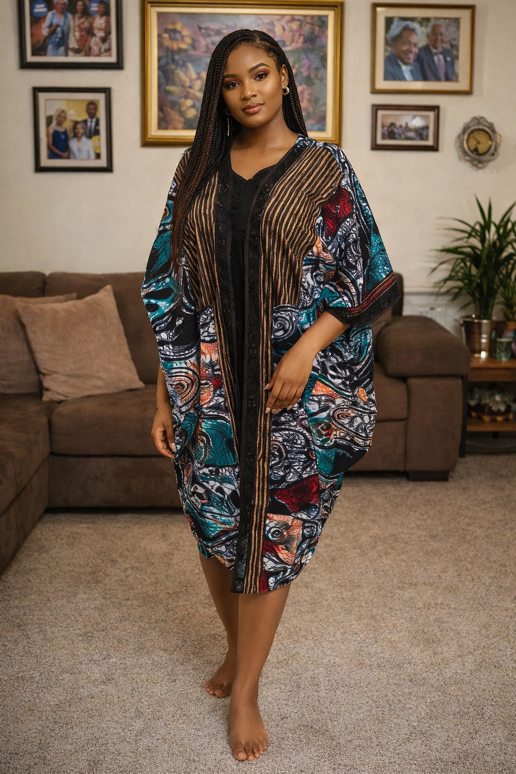 Tinu Adire Aso-Oke Luxe Kimono
