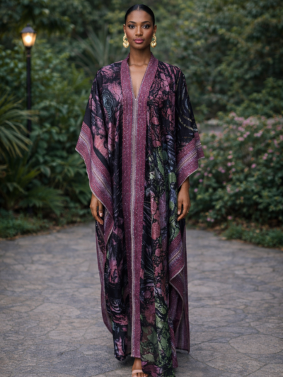 Zuri Heritage Adire & Shimmer Aso-Oke Luxury Kimono