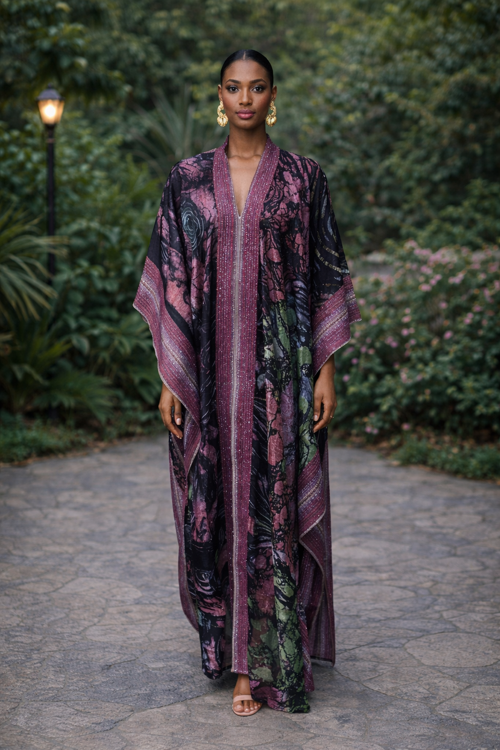 Zuri Heritage Adire & Shimmer Aso-Oke Luxury Kimono