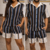 Zuri Pink Heritage Set – Striped Unisex Two-Piece (Short Sleeve Shirt & Shorts)