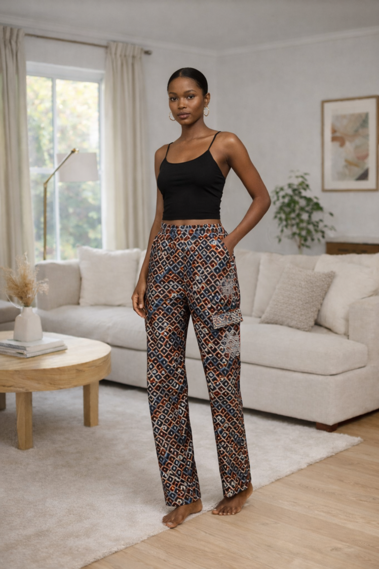 Ayo Adire Relaxed Trousers – Earthstone Print