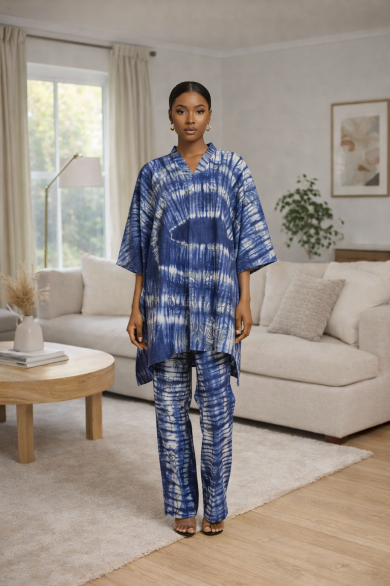Indigo Rhythm Adire Two-Piece Set
