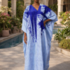 The Azure Heritage Kaftan – Indigo Bloom Edition       