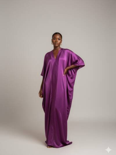 The Eniola Luxe Kaftan – Royal Plum Edition