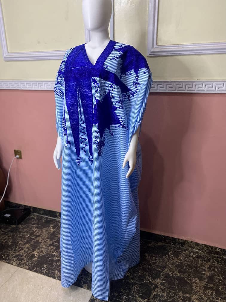 The Azure Heritage Kaftan – Indigo Bloom Edition - Image 3