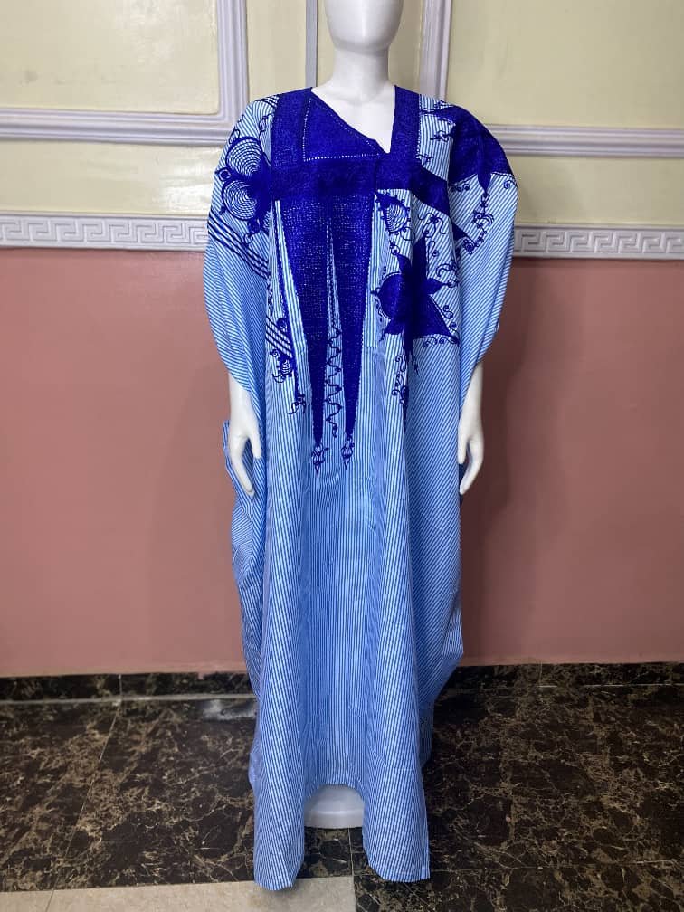 The Azure Heritage Kaftan – Indigo Bloom Edition - Image 4